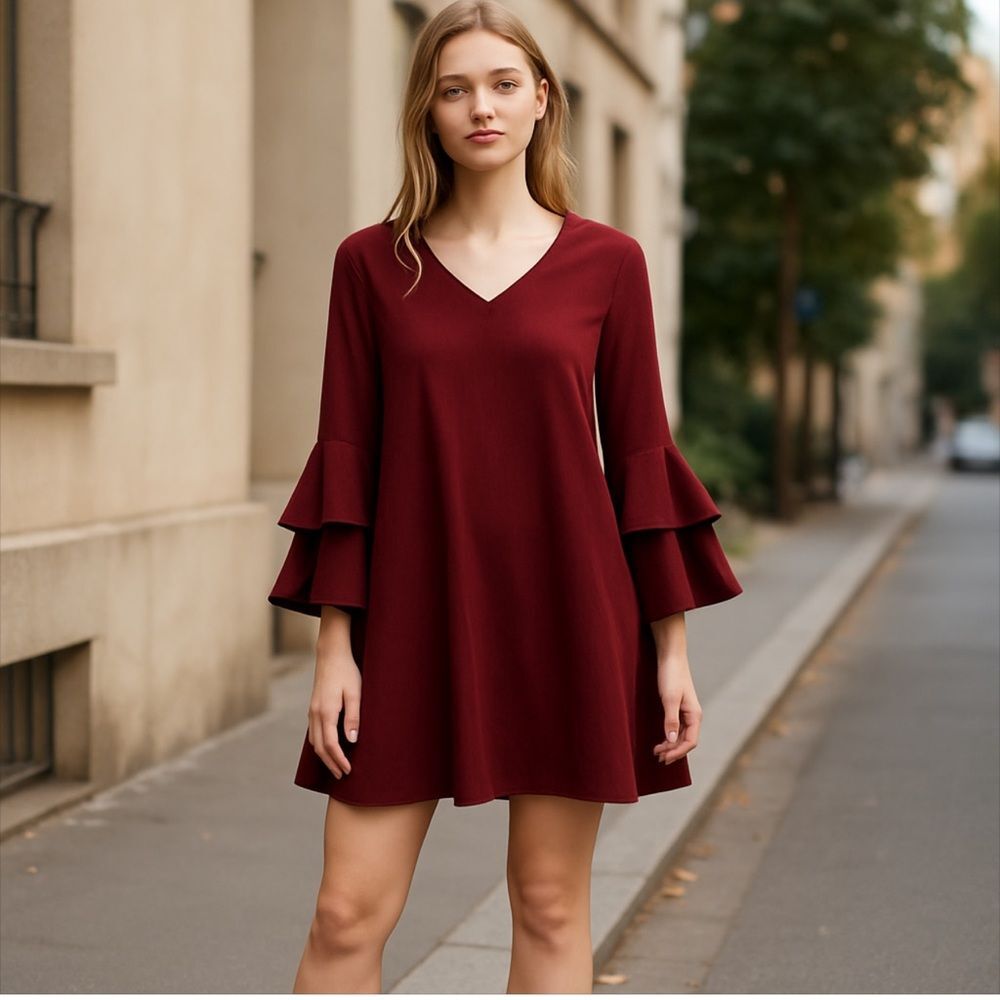 Lulu's Dress Get a Glimpse Burgundy Mini sz S NWT